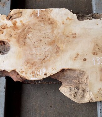 Pappel Maser Tischplatte, ca. 1810  x 490/610 x 60mm