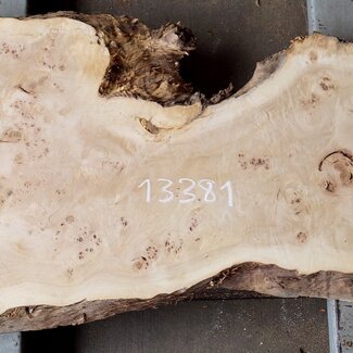 Pappel Maser Tischplatte, ca. 2210 x 530/610 x 55mm