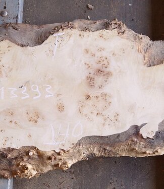 Pappel Maser Tischplatte, ca. 1780 x 400/330 x 55mm