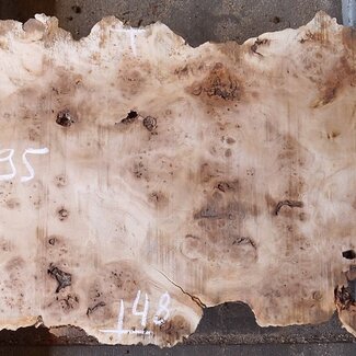 Pappel Maser Tischplatte, ca. 1780 x 480/410 x 55mm