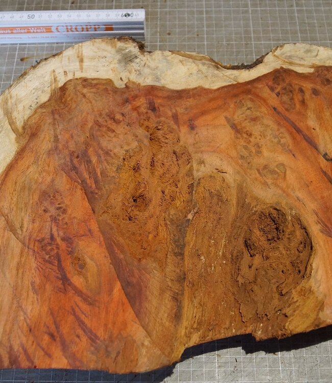 Amboyna Burl, approx. 375 x 255 x 56mm, 4,1kg