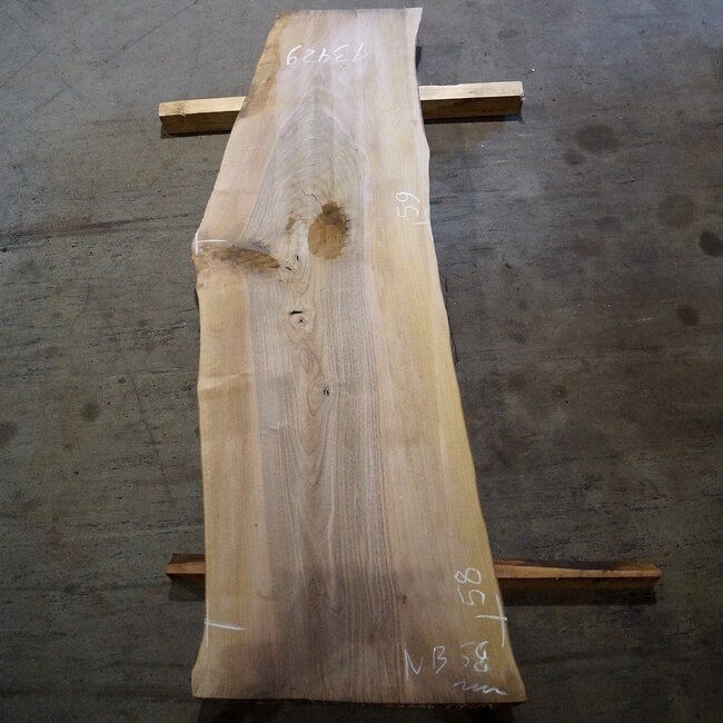 Walnut table top, approx. 1950 x 580 x 57 mm, 13429