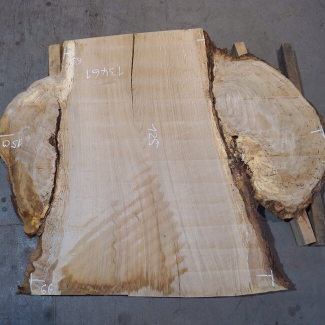 Eiche Tischplatte, ca. 1250 x 1500/990/690 x 52 mm, 13461