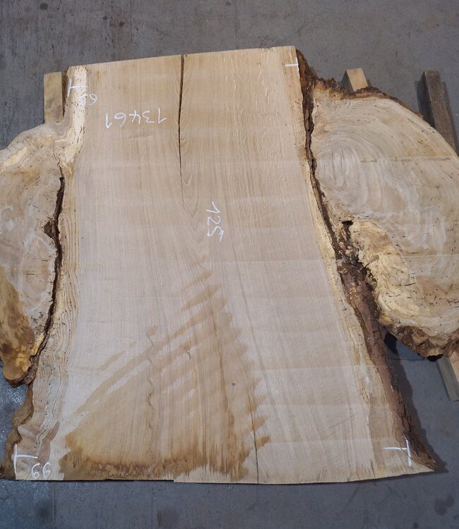 Eiche Tischplatte, ca. 1250 x 1500/990/690 x 52 mm, 13461