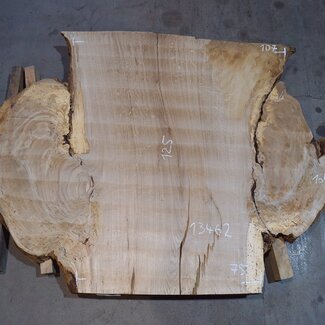 Eiche Tischplatte, ca. 1250 x 1070/1640/750 x 52 mm, 13462