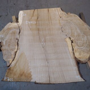 Oak table top, approx. 1250 x 1070/1640/750 x 52 mm, 13462