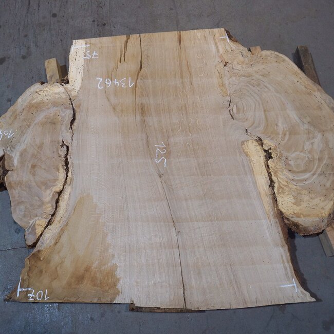 Eiche Tischplatte, ca. 1250 x 1070/1640/750 x 52 mm, 13462