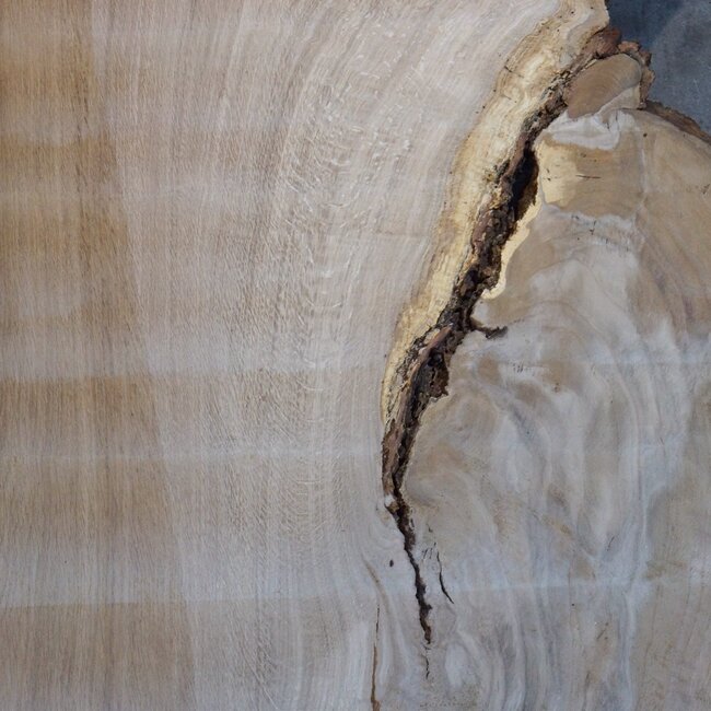 Eiche Tischplatte, ca. 1290 x 1720/1100/780 x 52 mm, 13463