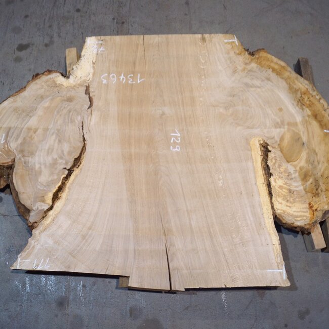 Oak table top, approx. 1290 x 1720/1100/780 x 52 mm, 13463