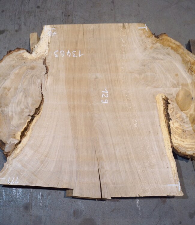 Eiche Tischplatte, ca. 1290 x 1720/1100/780 x 52 mm, 13463