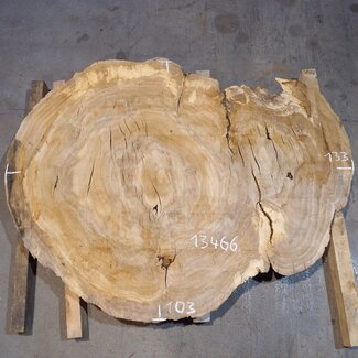 Oak table top, approx. 1330 x 1030 x 52 mm, 13466