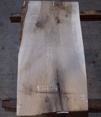 Nussbaum Waschtischplatte, ca. 1030 x 580/570/500 x 52 mm, 13494