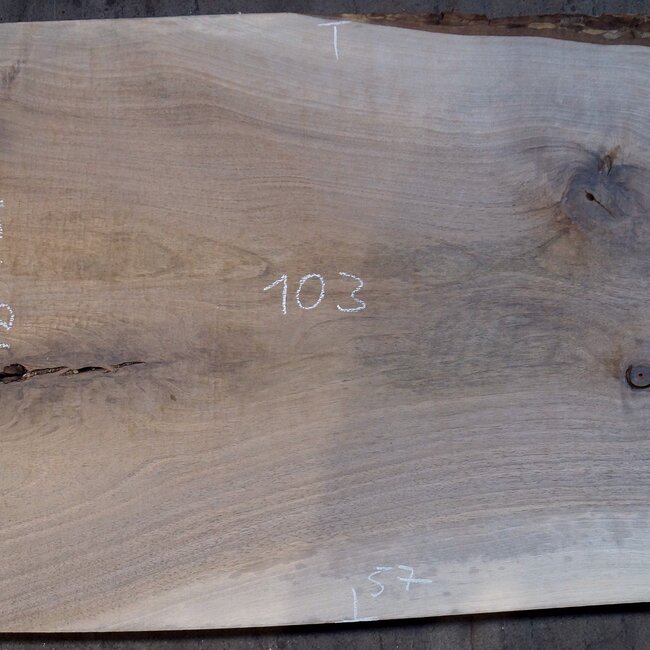 European Walnut, approx. 1030 x 580/570/500 x 52 mm, 13494