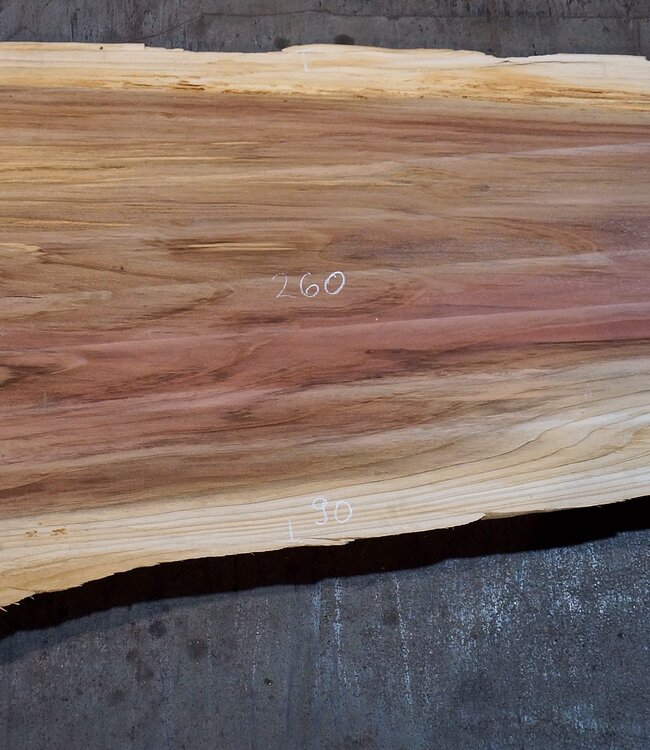 Redwood table top, approx. 2600 x 1230/900/630 x 65 mm, 13503