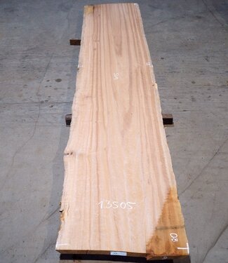 Moabi flamed, table top, approx. 4150 x 800/830/850 x 45 mm, 13505