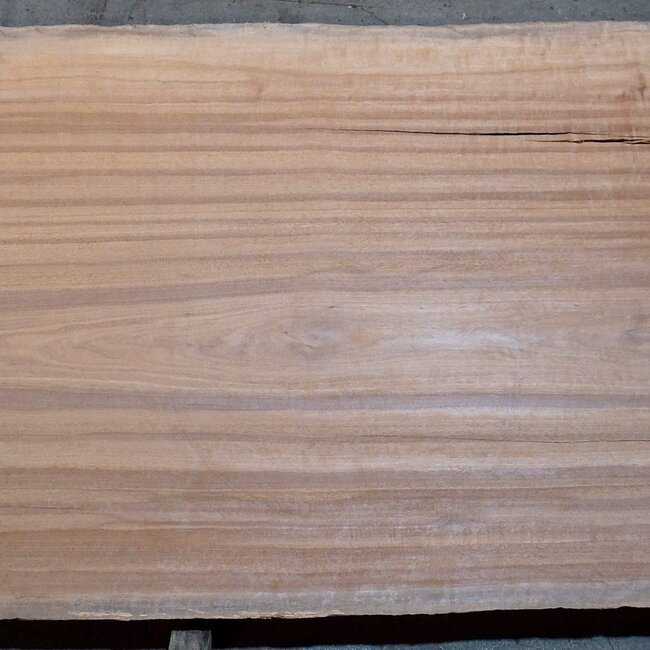 Moabi flamed, table top, approx. 4150 x 930/970/990 x 45 mm, 13508