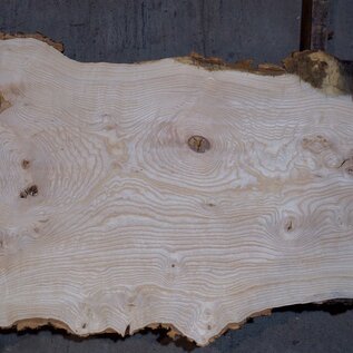 Esche Maser Tischplatte, ca. 2600 x 980/620/530 x 40-48 mm, 13510