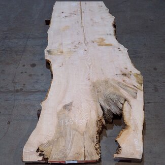 Ash burl table top, approx. 2600 x 1000/1000/780 x 40-48 mm, 13515