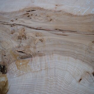 Ash Burl table top, approx. 2000 x 830/710/1250 x 52 mm, 13525