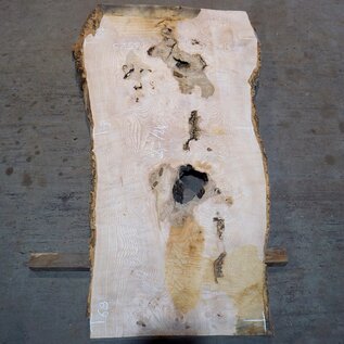 Ash Burl table top, approx. 2000 x 840/690/1030 x 52 mm, 13529