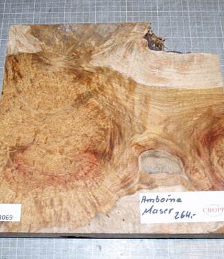 Amboina Maser, ca. 300 x 300 x 36-52 mm, 3,3 kg