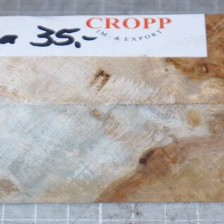 Amboyna burl knife handle, approx. 40 x 40 x 150 mm, 0,2 kg