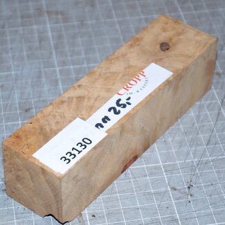 Amboyna burl knife handle, approx. 40 x 40 x 150 mm, 0,2 kg