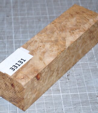 Amboyna burl knife handle, approx. 40 x 40 x 150 mm, 0,2 kg