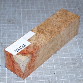 Amboyna burl knife handle, approx. 40 x 40 x 150 mm, 0,2 kg