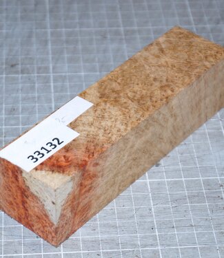 Amboyna burl knife handle, approx. 40 x 40 x 150 mm, 0,2 kg