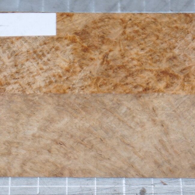 Amboyna burl knife handle, approx. 40 x 40 x 150 mm, 0,2 kg