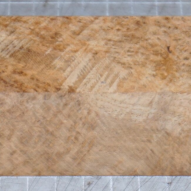 Amboyna burl knife handle, approx. 40 x 40 x 150 mm, 0,2 kg