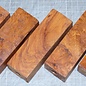 Afzelia burl knife handle, approx. 100(120) x 40 x 28 mm, 0,2 kg