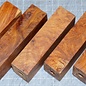 Afzelia burl knife handle, approx. 100(120) x 40 x 28 mm, 0,2 kg