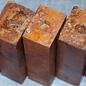 Afzelia burl knife handle, approx. 100(120) x 40 x 28 mm, 0,2 kg