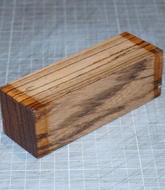 Zebrawood Knife handle, approx. 120 x 38 x 38 mm, 0,2 kg