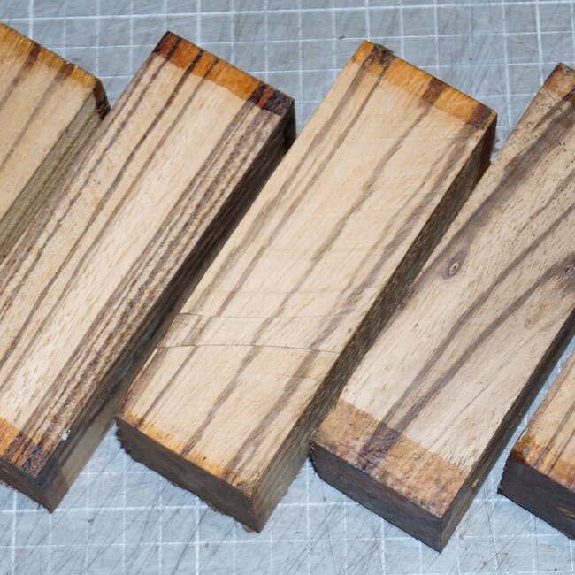 Zebrawood Knife handle, approx. 120 x 38 x 38 mm, 0,2 kg