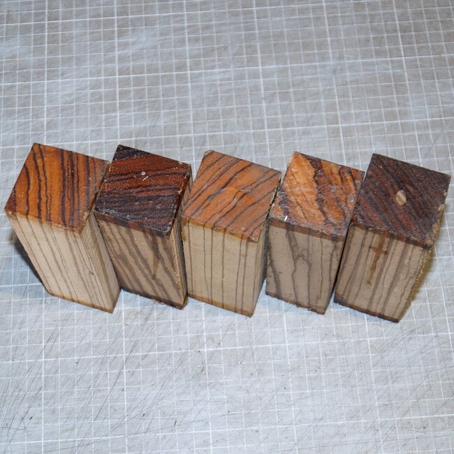 Zebrawood Knife handle, approx. 120 x 38 x 38 mm, 0,2 kg