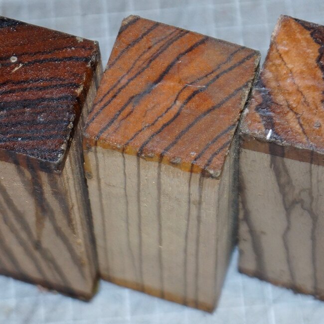 Zebrawood Knife handle, approx. 120 x 38 x 38 mm, 0,2 kg