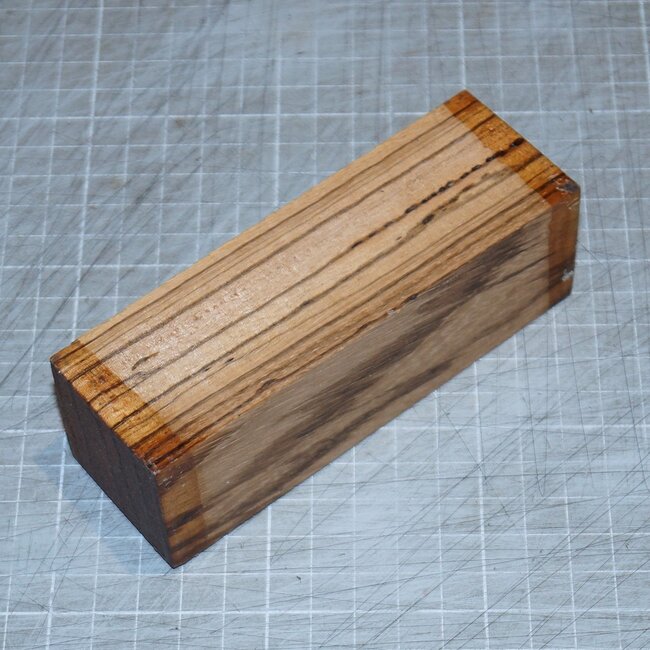 Zebrawood Knife handle, approx. 120 x 38 x 38 mm, 0,2 kg