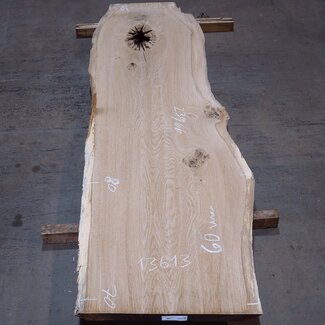 Oak table top, approx. 2300 x 660 x 60 mm, 13613