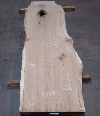 Oak table top, approx. 2300 x 660 x 60 mm, 13613