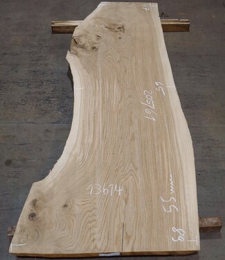 Oak table top, approx. 2050 x 610 x 55 mm, 13614