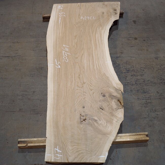 Oak table top, approx. 2050 x 610 x 55 mm, 13614