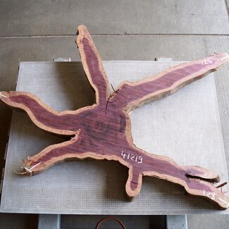 Purpleheart, star shaped slab, approx. 1280 x 1240 x 110-50 mm, 41219
