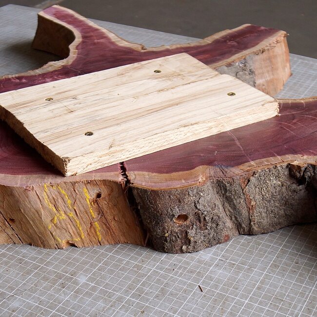 Purpleheart, star shaped slab, approx. 900 x 780 x 70 mm, 41220