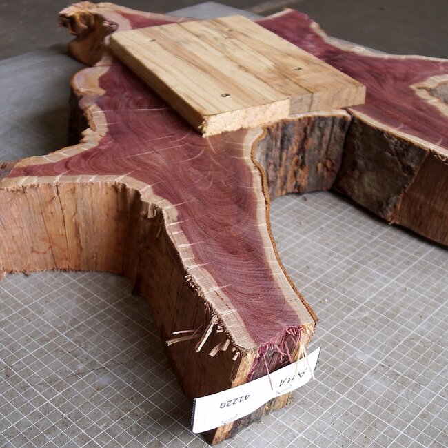 Purpleheart, star shaped slab, approx. 900 x 780 x 70 mm, 41220