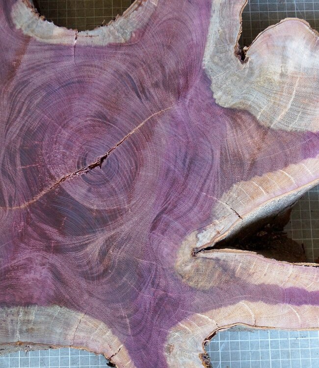 Purpleheart, star shaped slab, approx. 1190 x 620/800 x 100 mm, 41223
