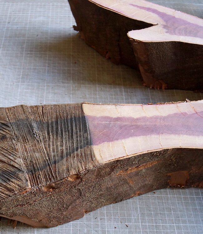 Purpleheart, star shaped slab, approx. 1190 x 620/800 x 100 mm, 41223