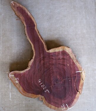 Purpleheart, star shaped slab, approx. 990 x 570 x 90 mm, 41225